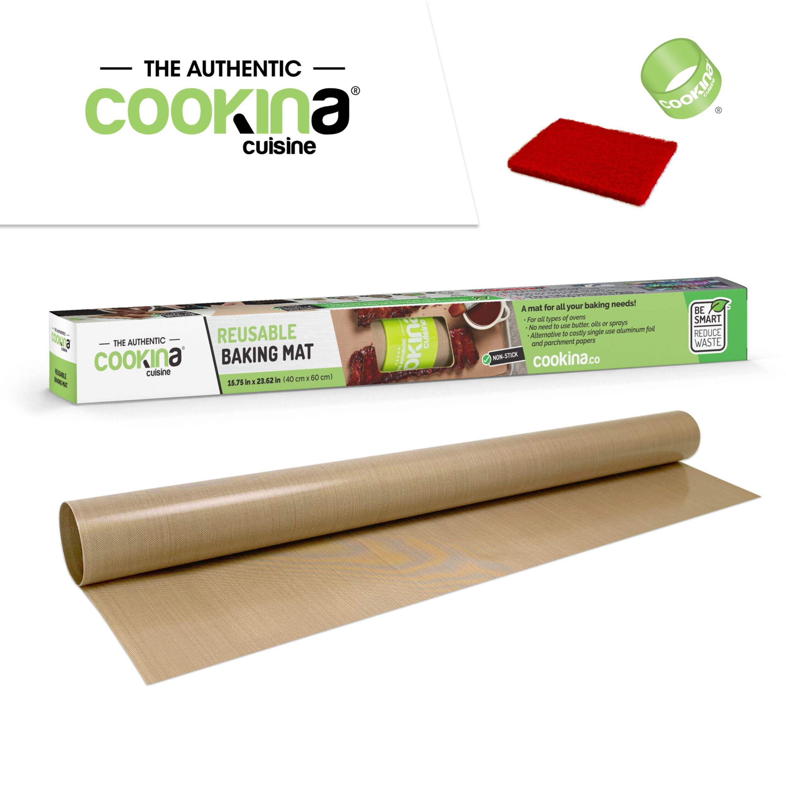 COOKINA Cuisine Reusable Fiberglass Baking Mat Non-Stick, 15-in x 23-in Composite_or_Mixed