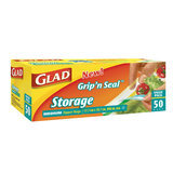 Glad Medium Zipper Storage Bags, 50-count Front_Angled_Right