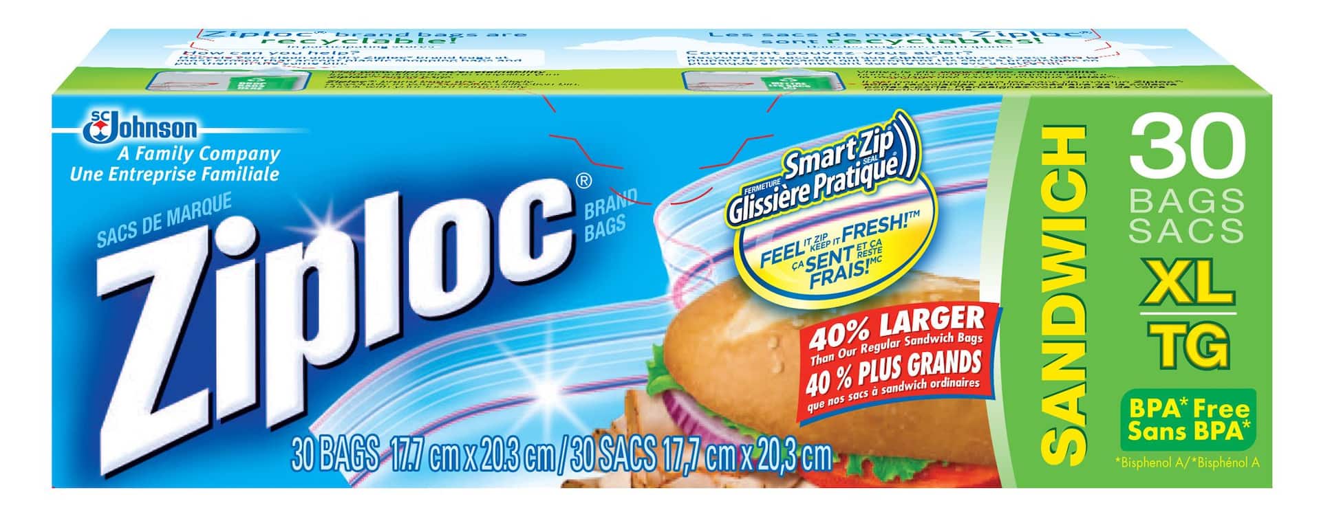 Ziploc Seal Top XL Sandwich Bags 30ct
