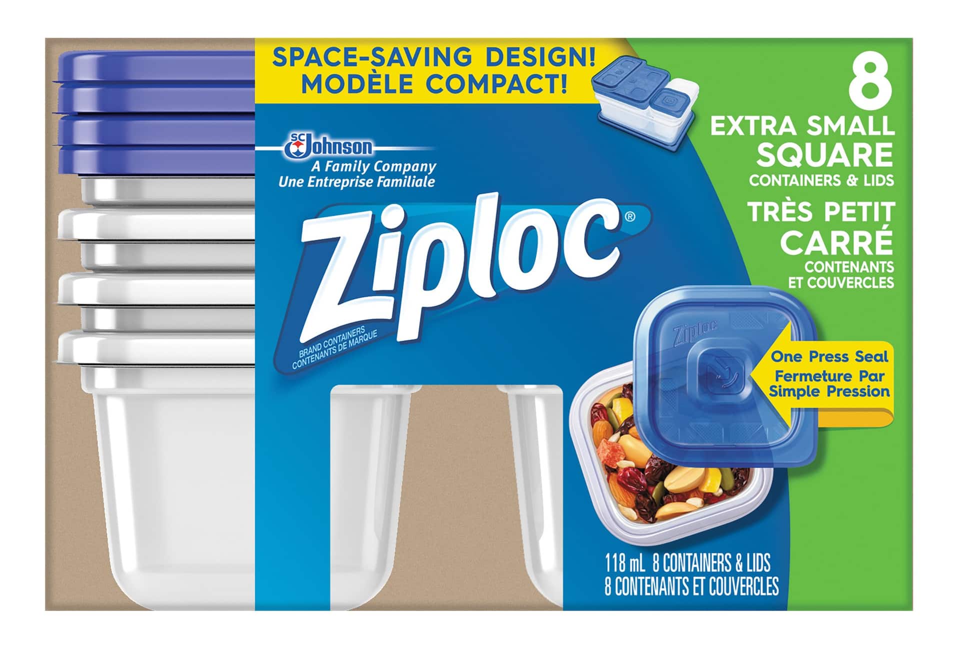 Ziploc Smart Snap Seal S/Bowl Containers and Lids - 5 CT