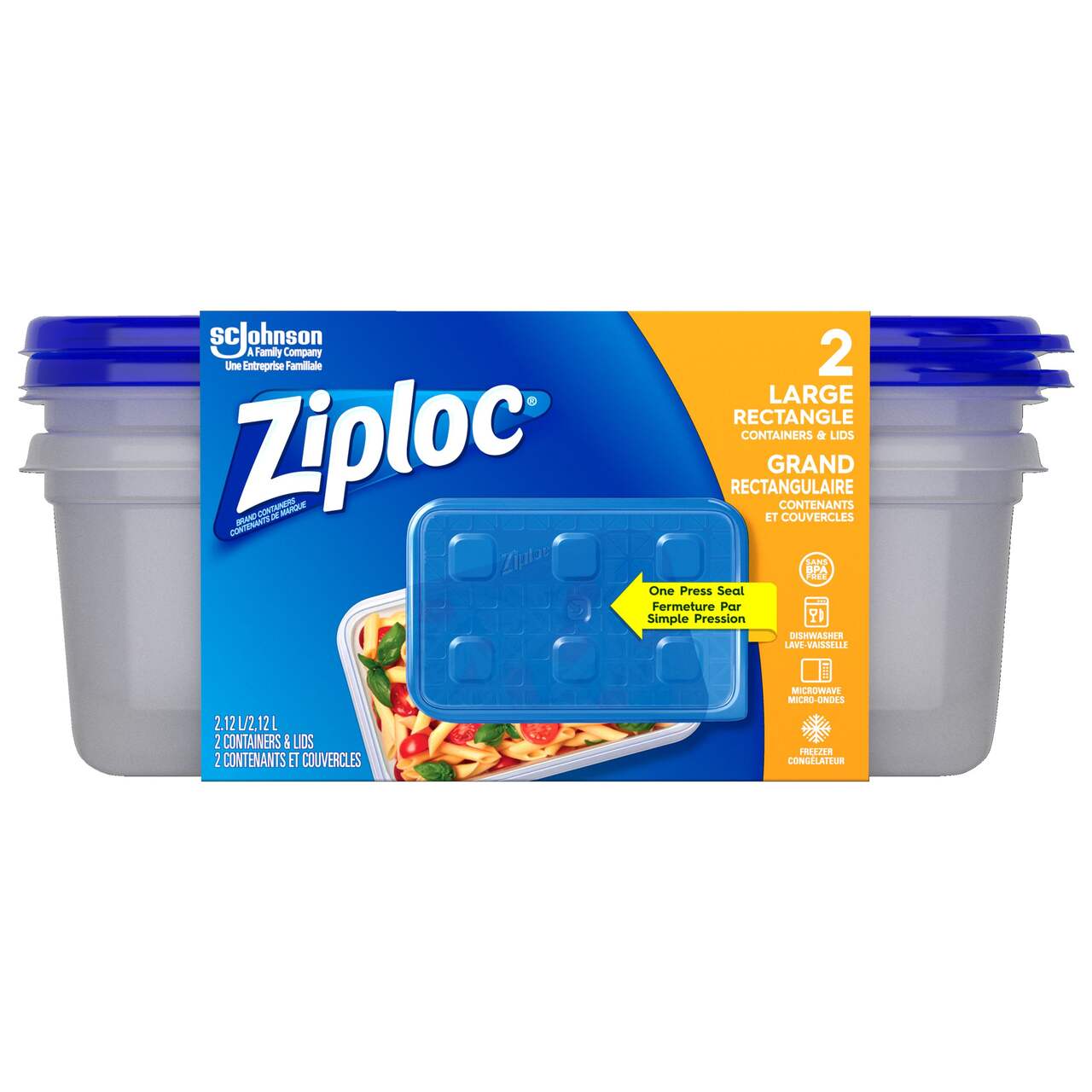 Ziploc 1.8Cup Mini Rectangle Containers & Lids