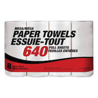 Mega-Format Roll Paper Towel, 2-ply, 8-pk, 640 Full Sheets