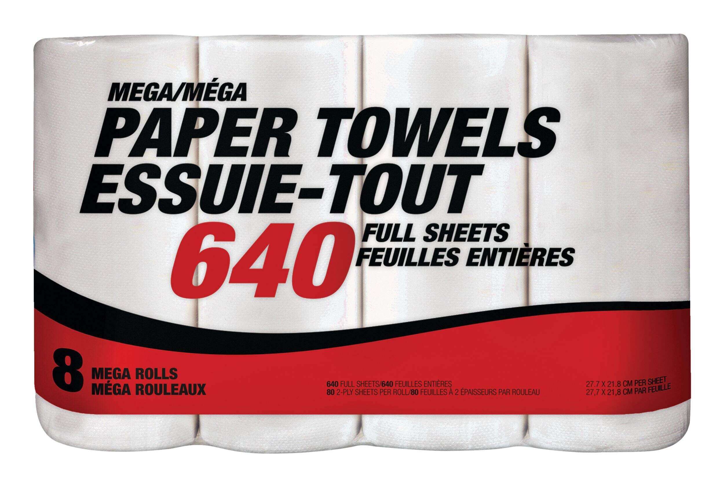 MegaFormat Roll Paper Towel, 2ply, 8pk, 640 Full Sheets Canadian Tire