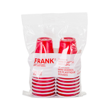 FRANK Plastic Reusable Cups, Red, 2-oz, 20-pk, for Canada Day/Christmas/Graduation Front_Flat