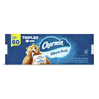 Charmin Ultra-Soft Double Roll Toilet Paper, 2-ply Tissue, 20-pk Front_Flat