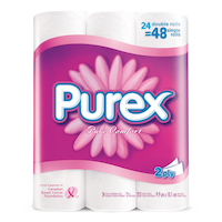Papier hygiénique Purex Pure Comfort, rouleau double, 2 épaisseurs, paq. 24