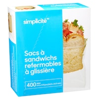 Sacs à sandwichs refermables à glissière Simplicité Zip-Top, paq. 400 Front_Three_Fourths_Angled_Right