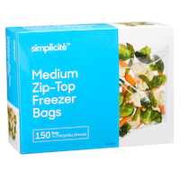 Simplicité Freezer Storage Bags, Medium, 150-ct Front_Three_Fourths_Angled_Right