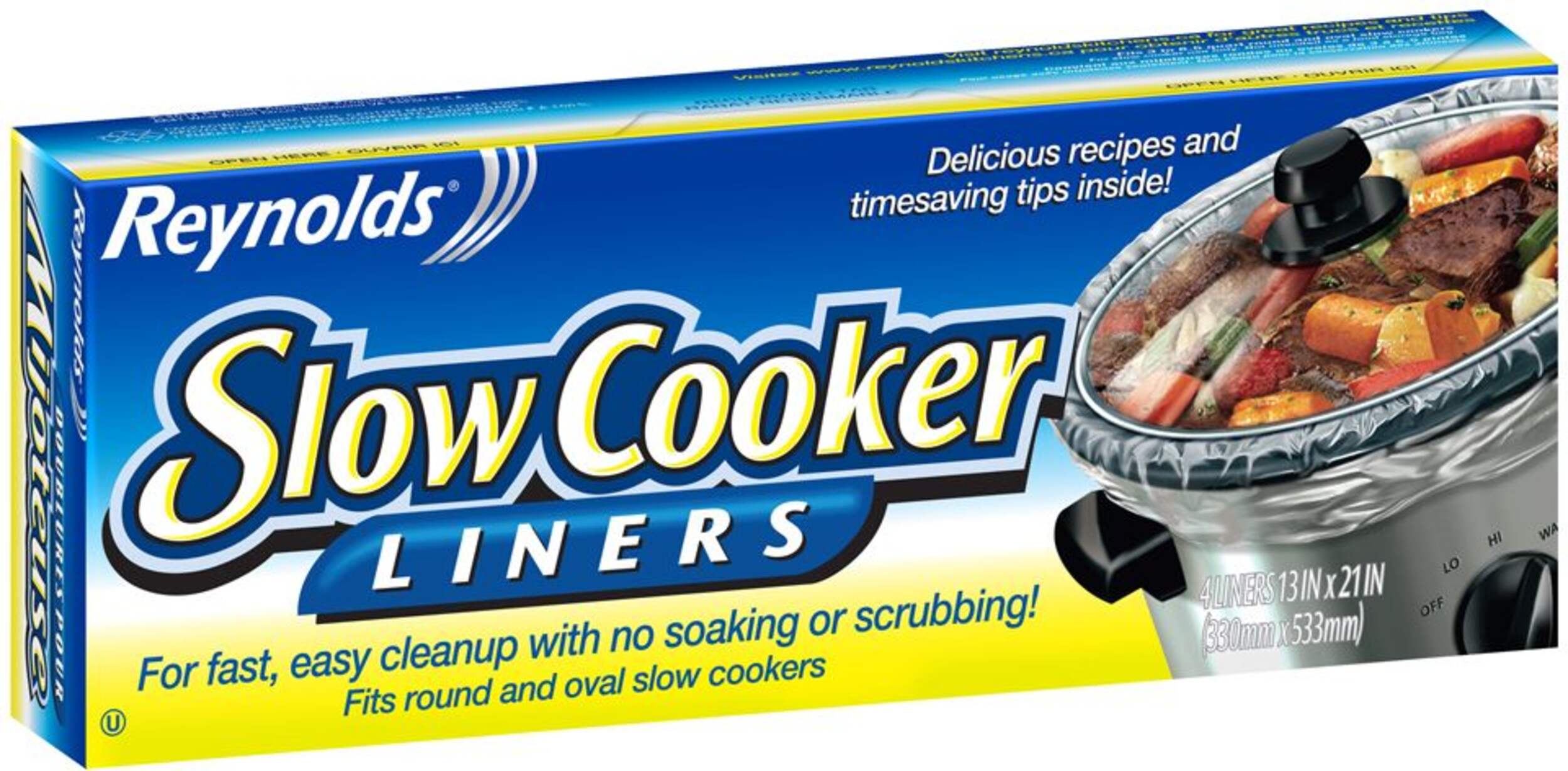 Reynolds Slow Cooker Aluminum Liners, 6.1-L, 4-pk Front_Three_Fourths_Angled_Right