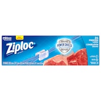 Ziploc Large Slider Plastic Freezer Bag, 950-mL, 24-pk