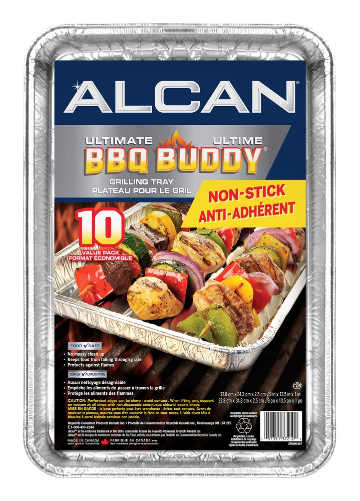 Alcan Ultimate BBQ Buddy® NonStick Aluminum Grilling Trays, 9in x 13
