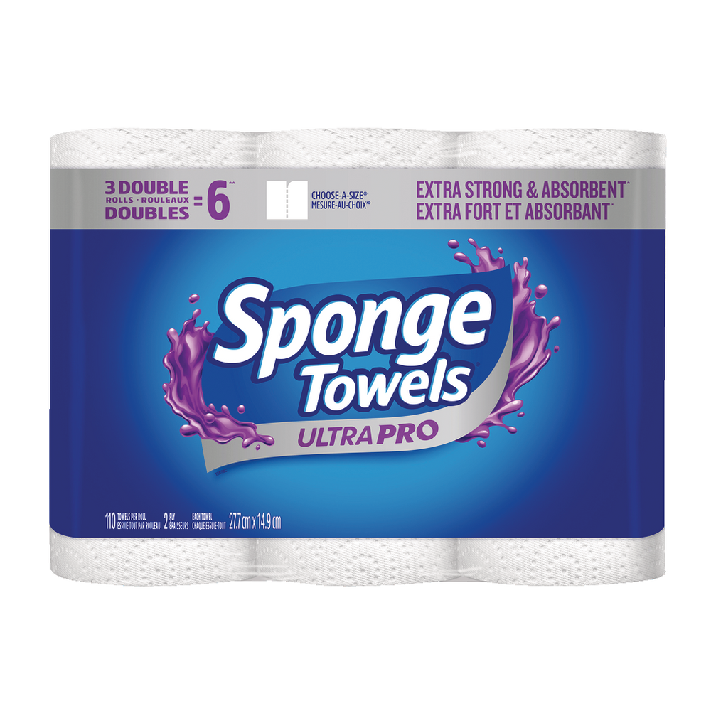 SpongeTowels Utra Pro Double Roll Paper Towel, 3pk Canadian Tire