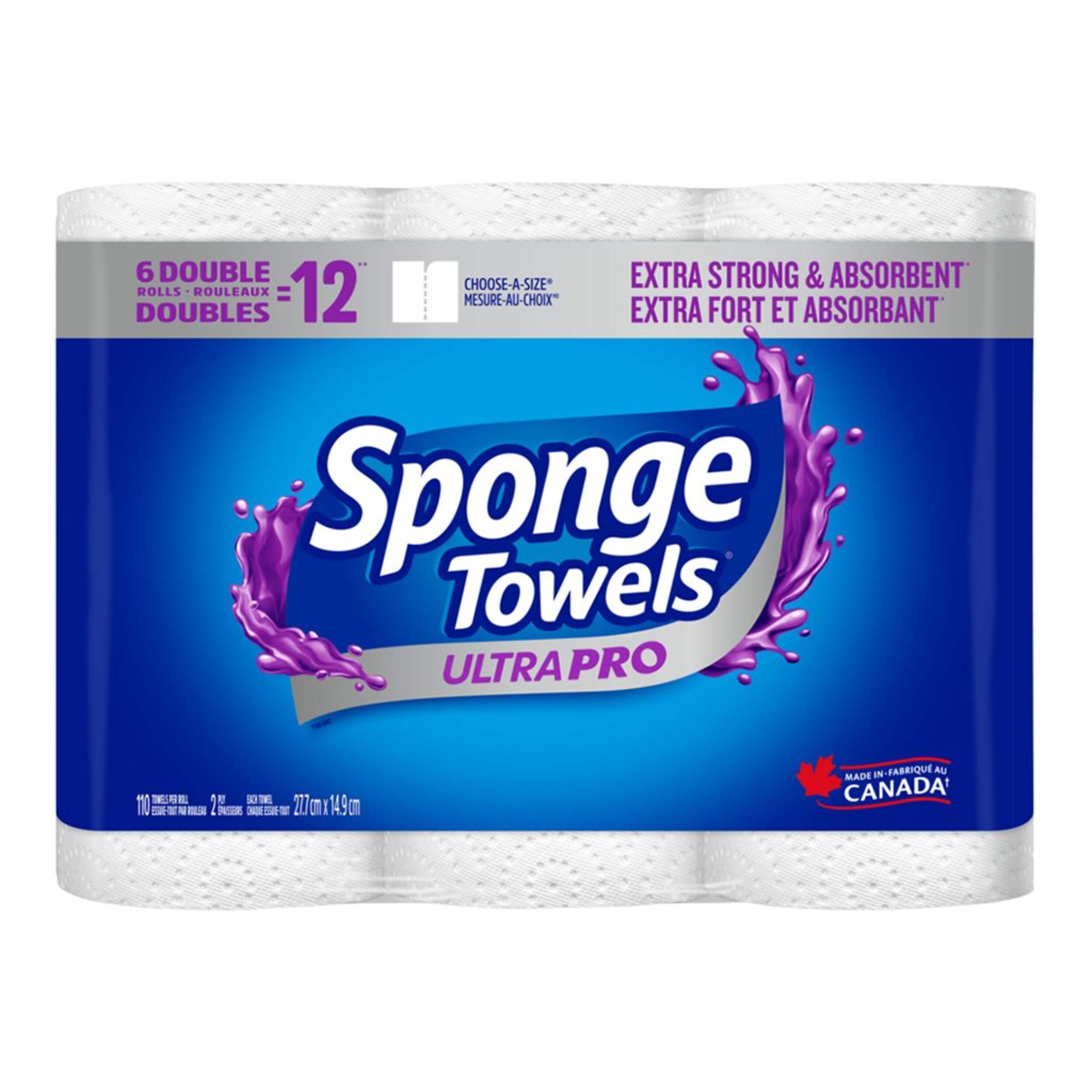 SpongeTowels Utra Pro Double Roll Paper Towel, 6-pk Front_Flat