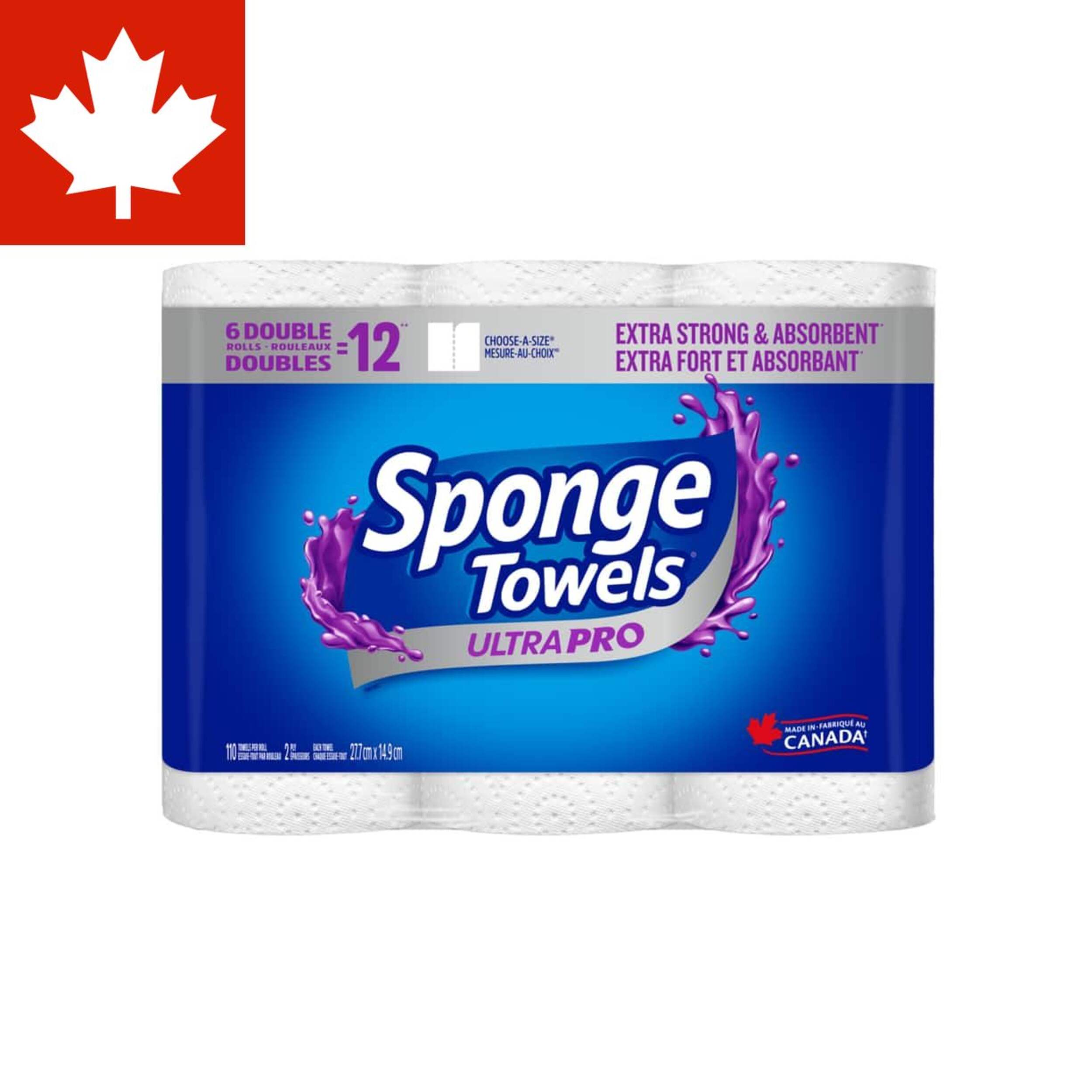 SpongeTowels Utra Pro Double Roll Paper Towel, 6-pk Front_Flat