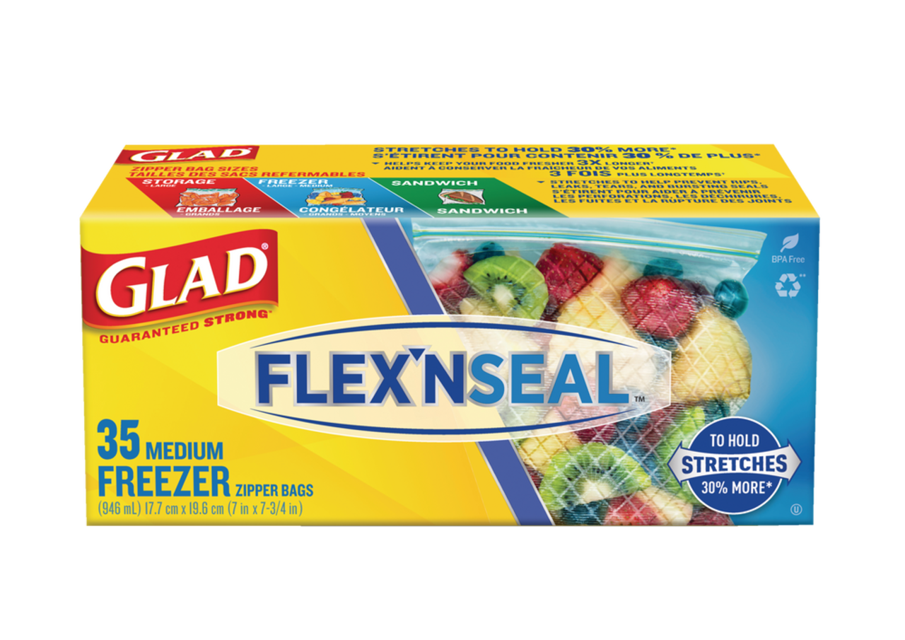 Glad Flex n Seal Freezer Plastic Bags 950 mL 35 pk Canadian Tire