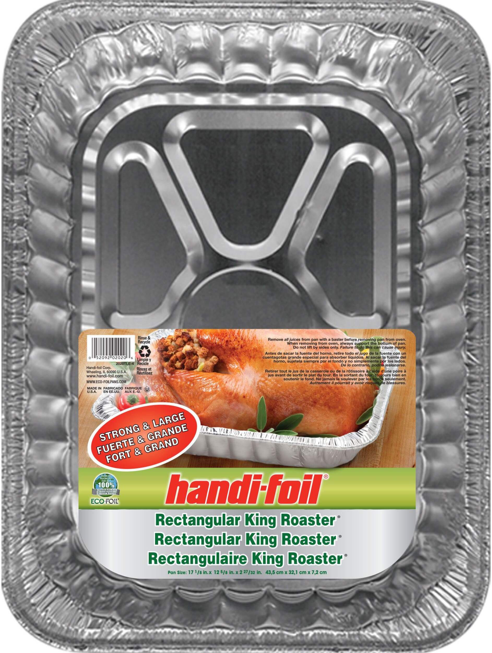 Handi-Foil Aluminum King Rectangular Roaster, 8.93-L Overhead_Flat