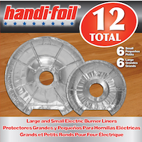 Handi-Foil Small & Large Electric Burner Liners, Stove Top Aluminum Liners, 12-pk Overhead_Plunge
