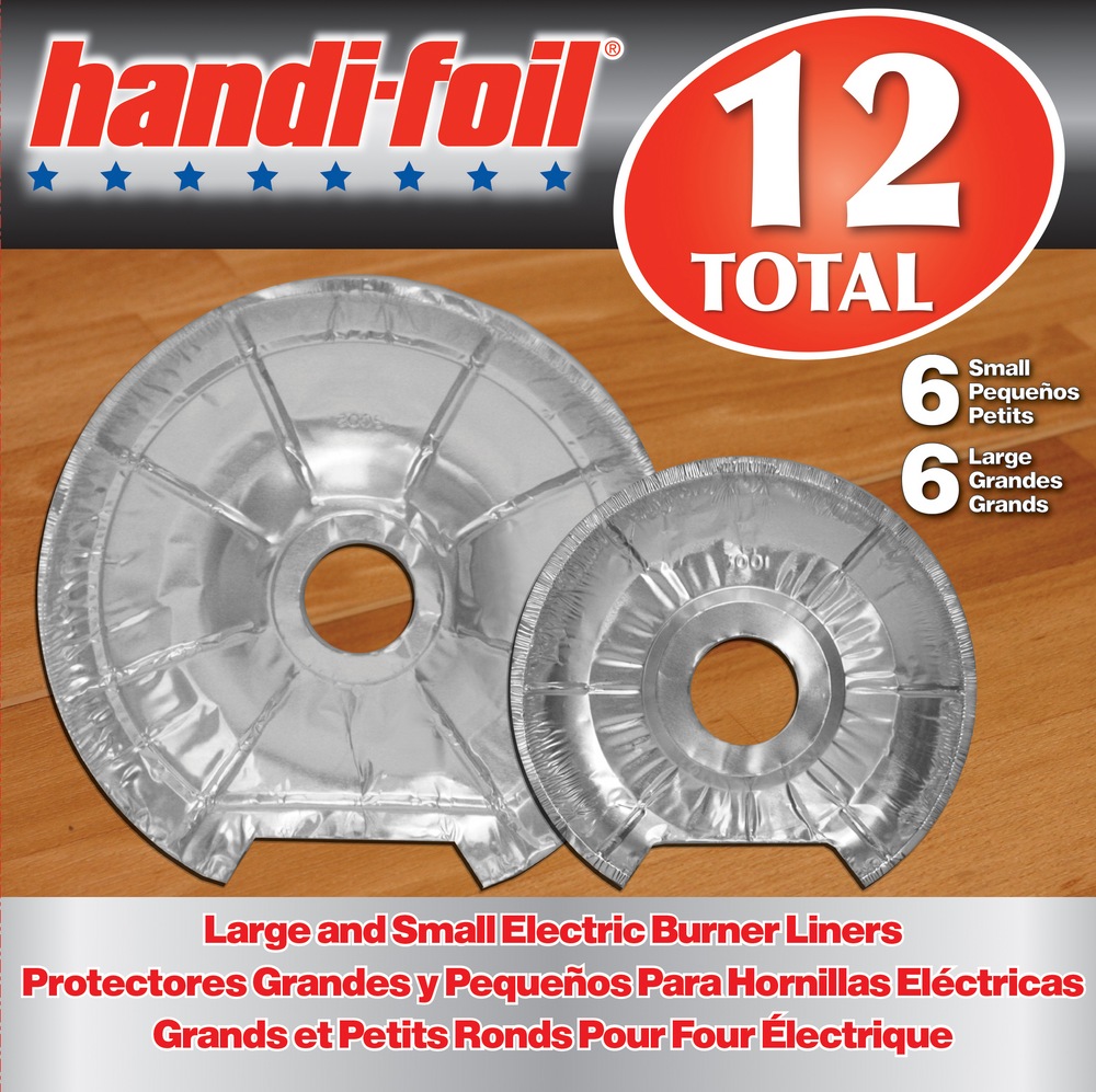 HandiFoil Small & Large Electric Stove Top Burner Aluminum Liners, 12