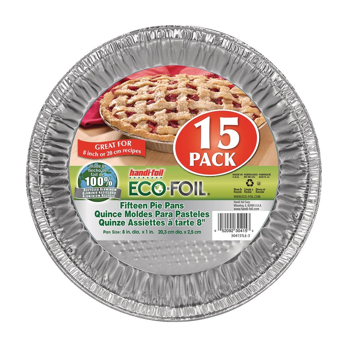 Moules à tarte en aluminium HandiFoil, 8 po, paq. 15 Canadian Tire