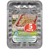 Plats à lasagne en aluminium Handi-Foil, format géant, 5,20 L, paq. 5 Overhead_Flat
