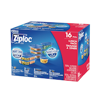 Ziploc Lunch Plastic Food Storage Containers, 16-pk Front_Three_Fourths_Angled_Left