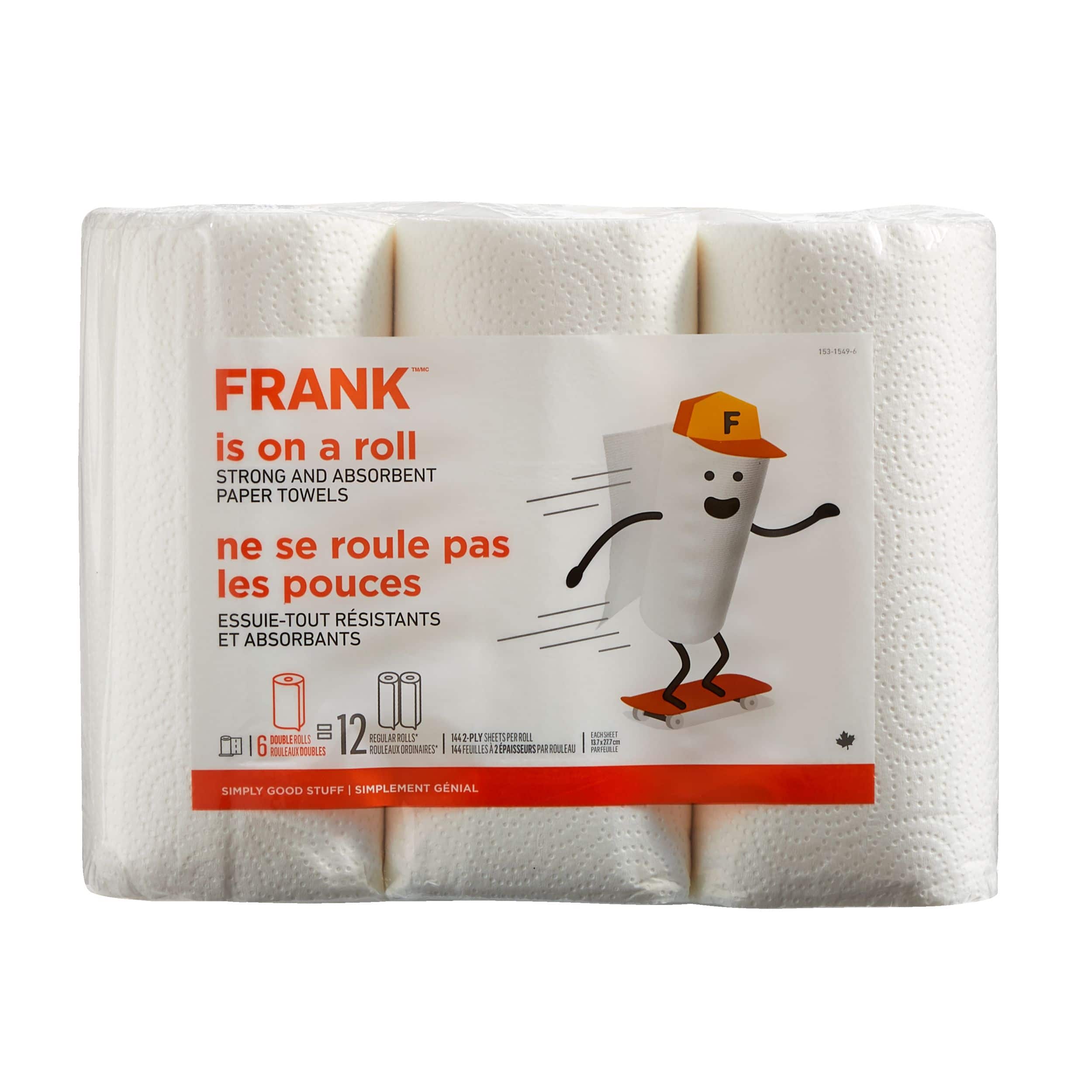 FRANK Paper Towel, 6-pk, Adjustable Tear Size