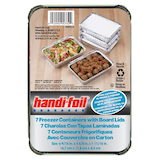 Contenants en aluminium Handi-Foil avec couvercles, pour le congélateur, 9 L, paq. 7 Overhead_Flat