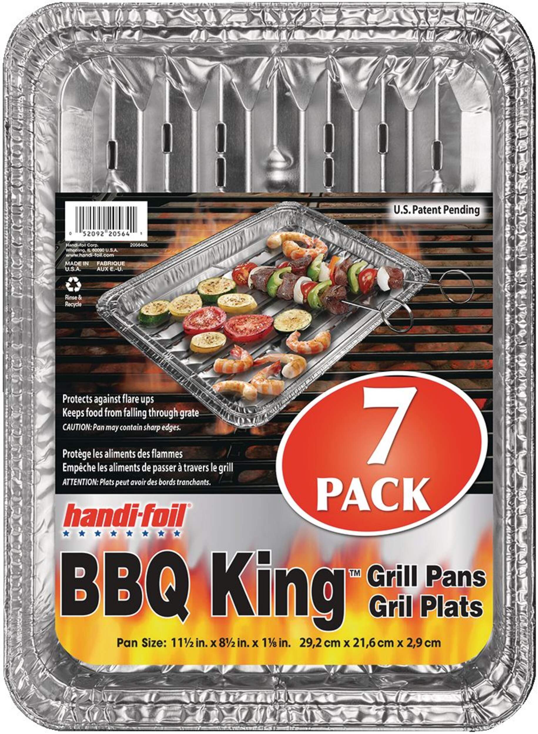 Handi-Foil BBQ King Aluminum Grill Pans, 7-pk Overhead_Flat