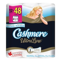 Cashmere Ultra Luxe Mega Bathroom Tissue, 12 Rolls = 48 Rolls Front_Flat