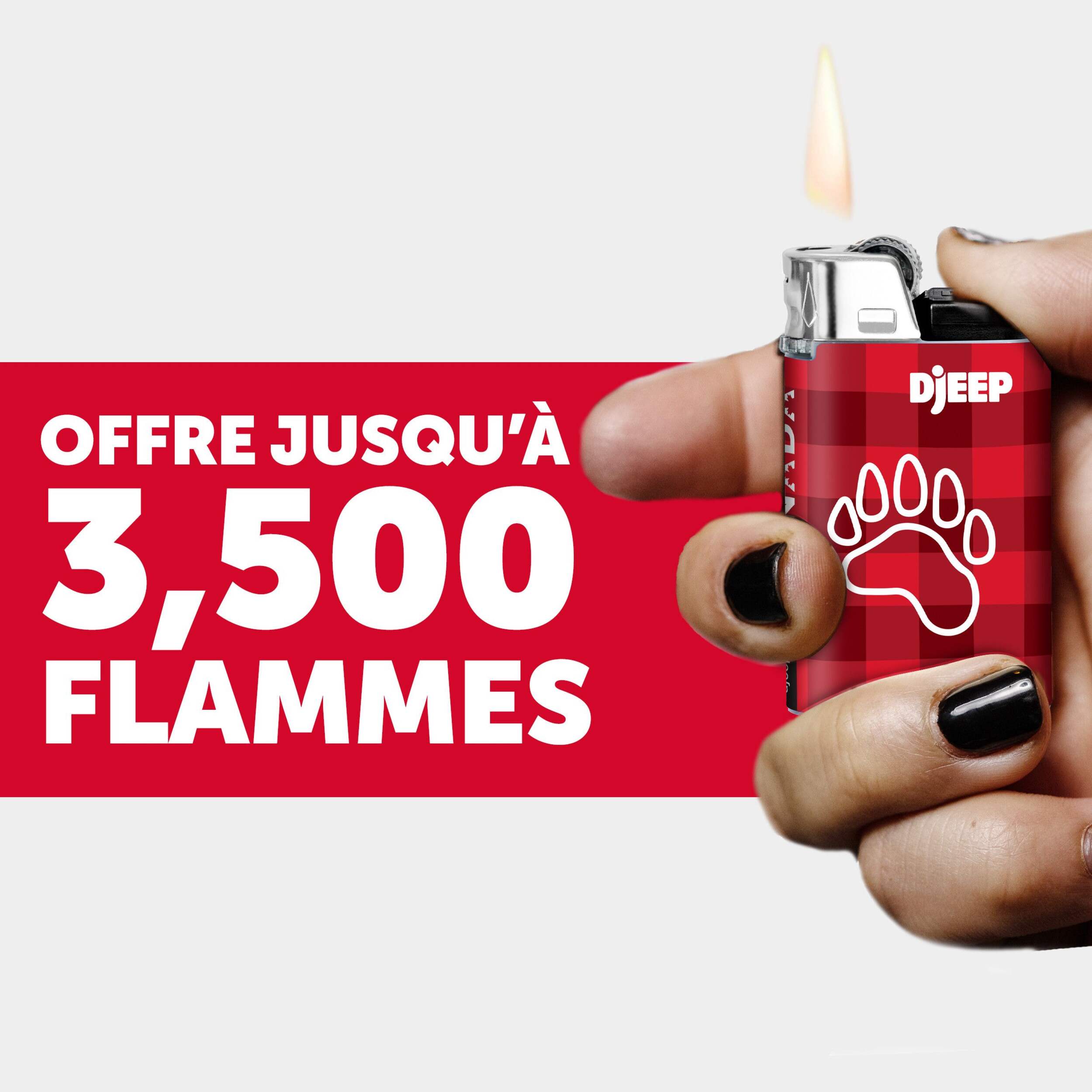 BIC - briquet de poche jetable DjEEP Premium avec protection anti-vent Front_Flat