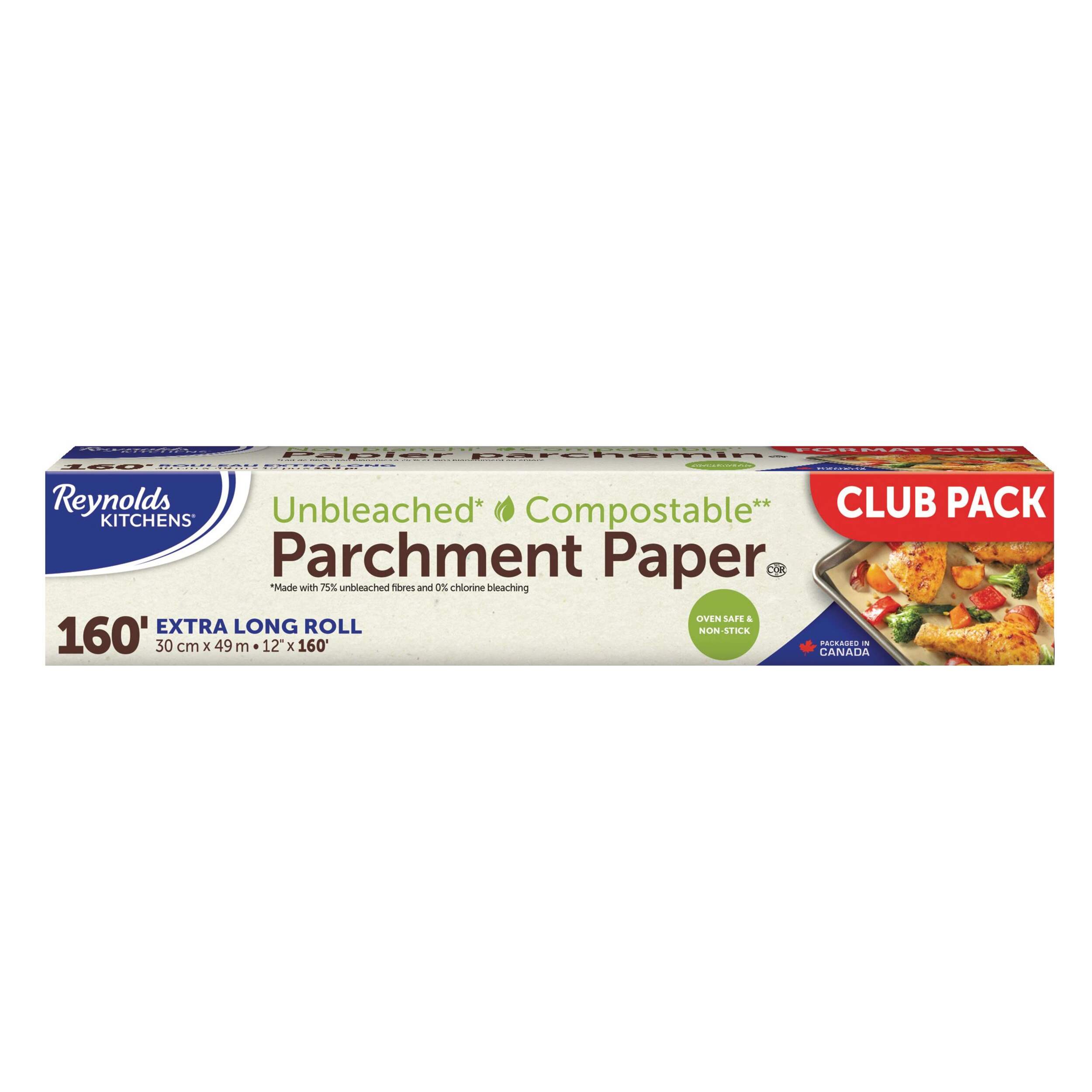 Reynolds Kitchens® Unbleached Compostable Parchment Paper, Extra-Long ...