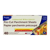 Reynolds Kitchens® Unbleached Pre-Cut Parchment Paper Sheets, Safe for Oven, Microwave & Freezer Use, 40-pc Front_Elevated