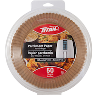 Titan Air Fryer Parchment Paper Liner, Round, 50-pk Overhead_Flat