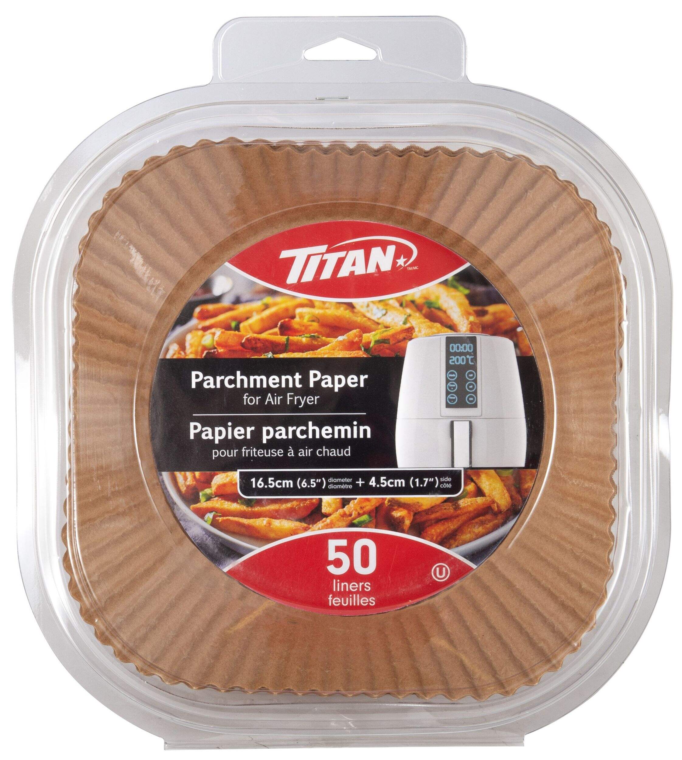 Titan Air Fryer Parchment Paper Liner, Crown, 50-pk Overhead_Flat