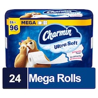 Charmin Ultra-Soft Mega Triple Roll Bathroom Toilet Paper, 2-Ply Tissue, 24-pk