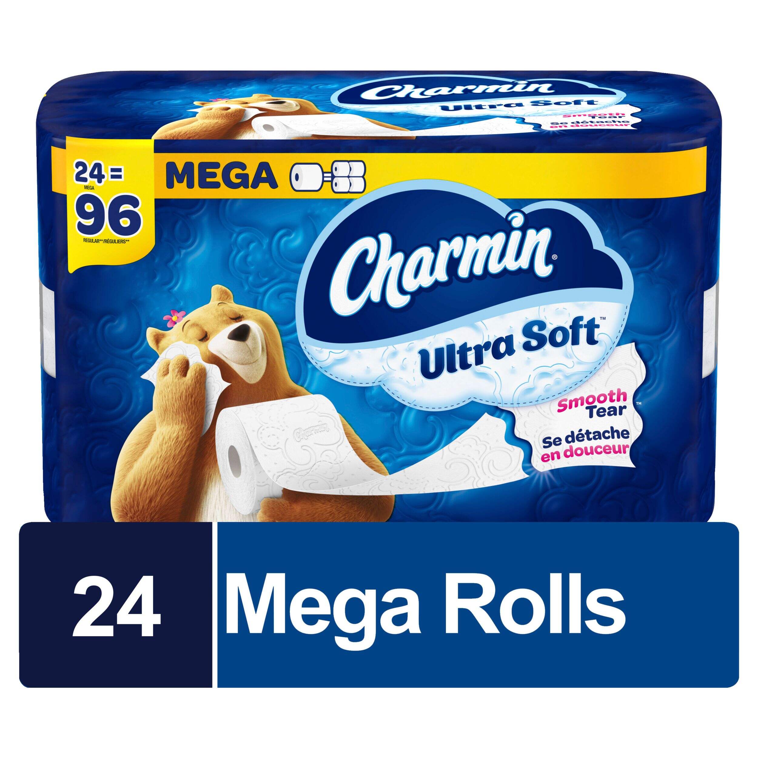 Papier hygiénique Charmin Ultra-Soft, rouleau géant triple, 2 épaisseurs, paq. 24 Front_Flat