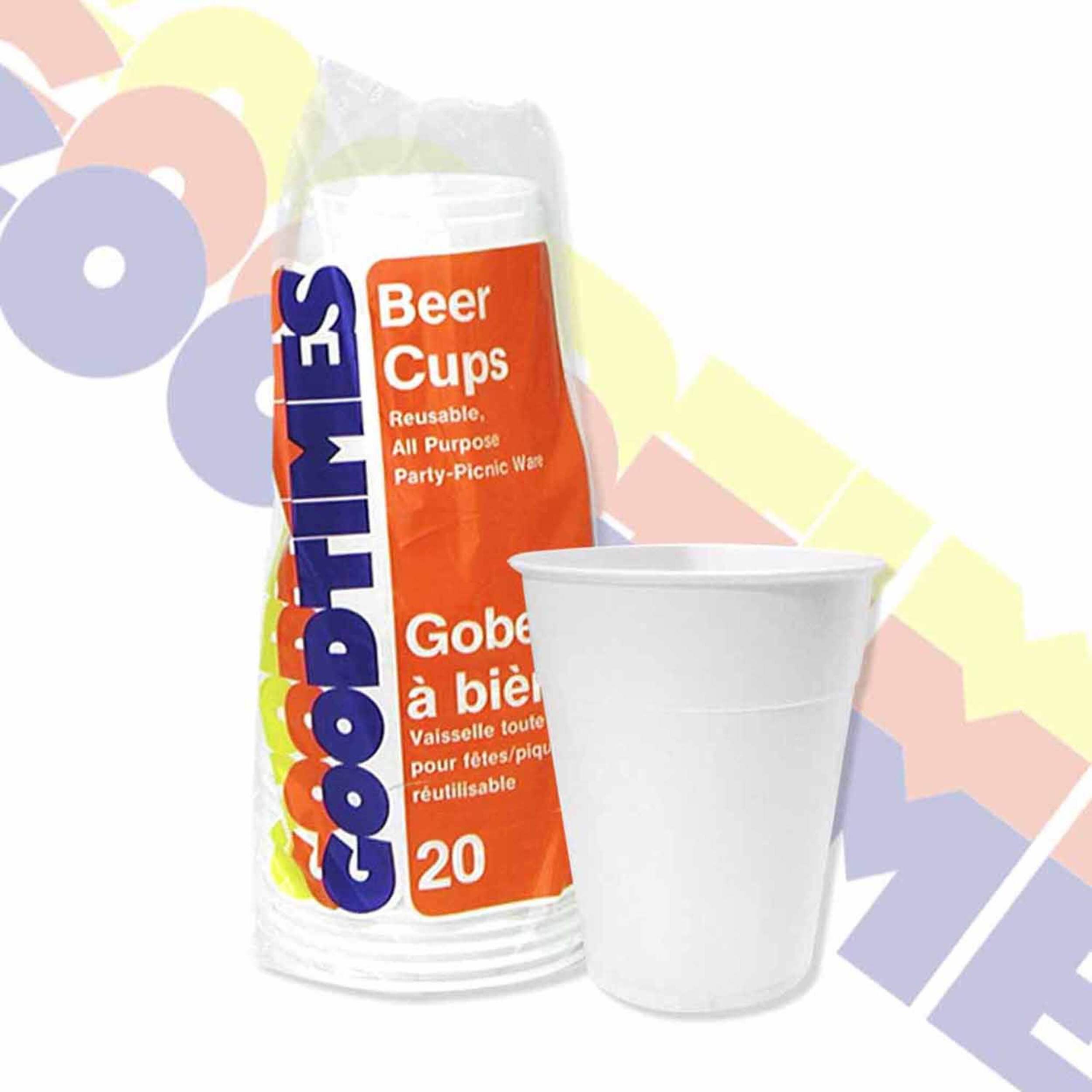 Goodtimes White Plastic Cups, 16-oz, 20-pk Composite_or_Mixed