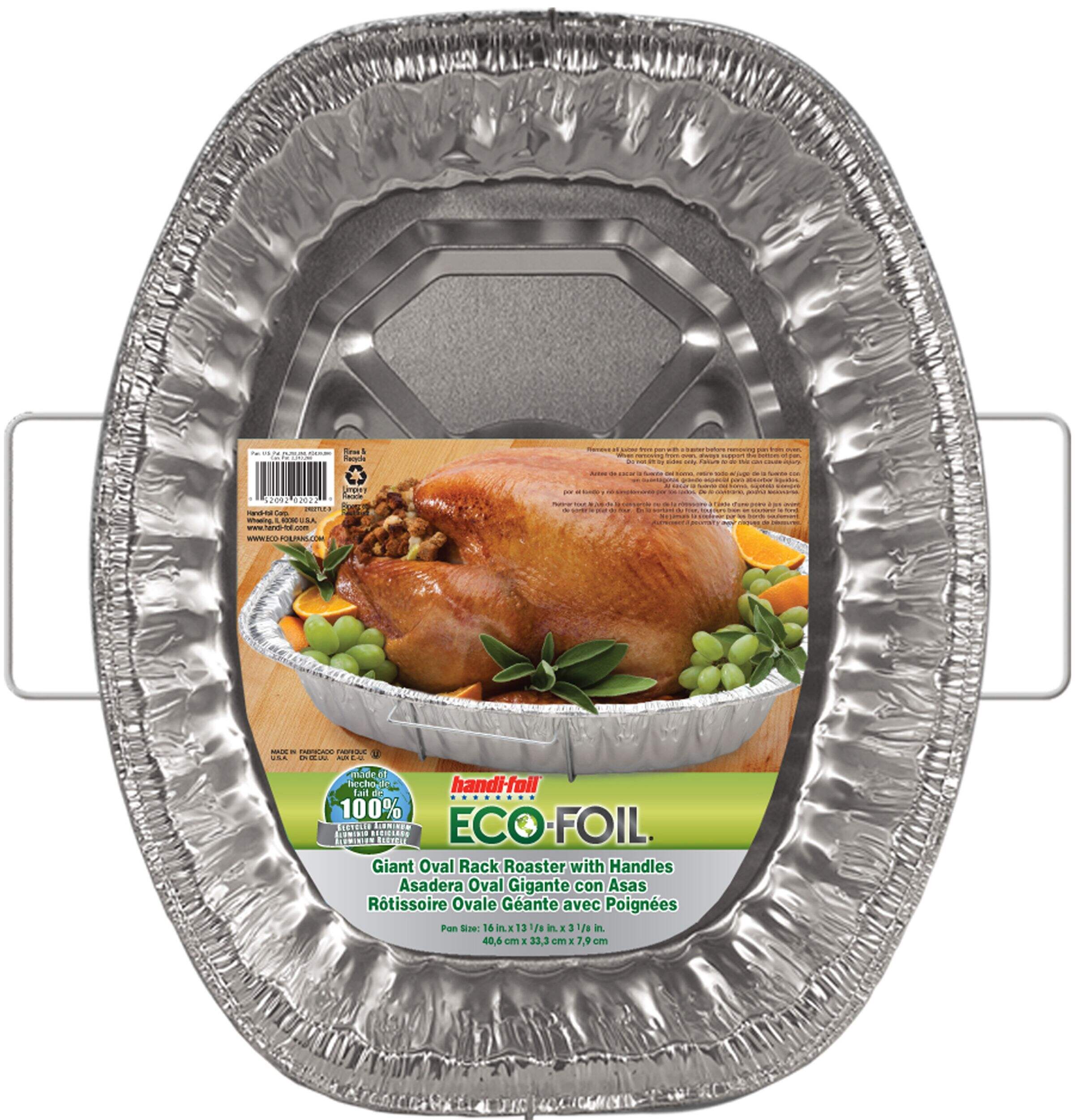 Handi-Foil Aluminum Roaster with Handles, 10.7-L Overhead_Flat