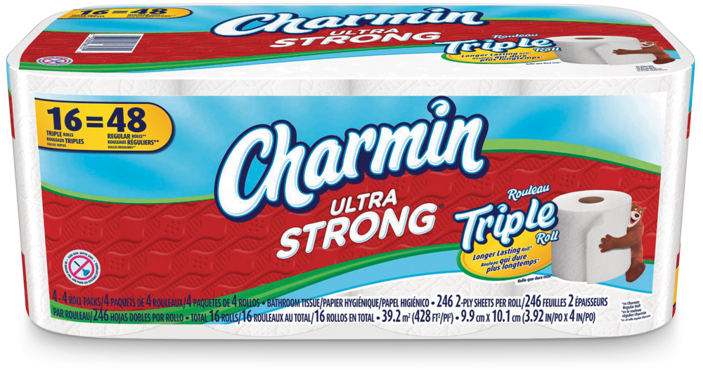 Charmin Ultra-Strong Triple Roll Toilet Paper, 2-ply Tissue, 16-pk ...