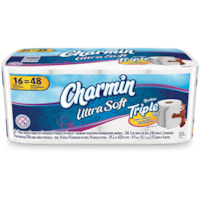 Charmin Ultra-Soft Triple Roll Toilet Paper, 2-ply Tissue, 16-pk Front_Elevated