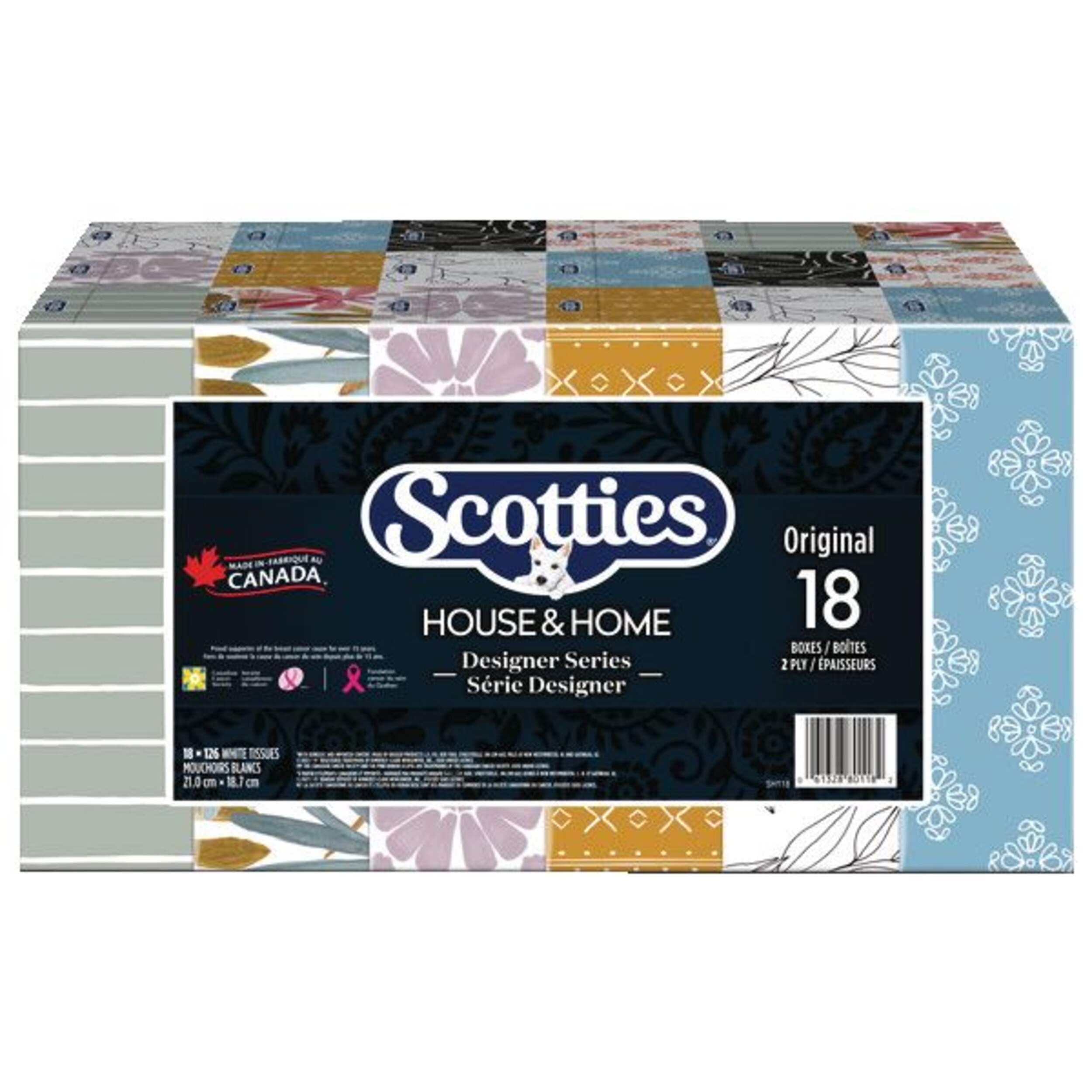 Papiers-mouchoirs Scotties House & Home, 2&nbsp;épaisseurs, 126&nbsp;feuilles, paq. 18 Front_Flat