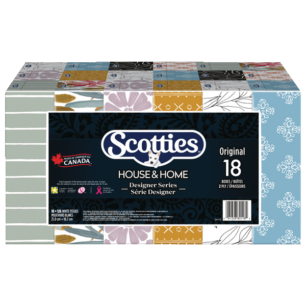 Scotties House & Home Facial Tissue, 2Ply, 126 Sheets, 18pk