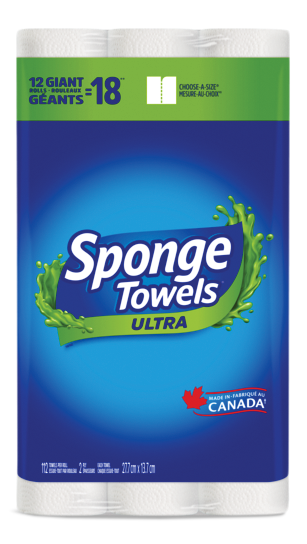 Essuietout SpongeTowels Ultra, mesureauchoix, rouleau géant, 2