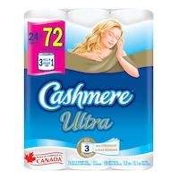 Papier hygiénique Cashmere Ultra, rouleau triple, 3 épaisseurs, paq. 24 Front_Flat