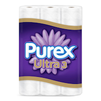 Purex Ultra Triple Roll Toilet Paper, 3-ply Tissue, 24-pk Front_Elevated