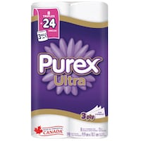 Papier hygiénique Purex Ultra à 3 épaisseurs, 8 rouleaux triples = 24 rouleaux Front_Flat
