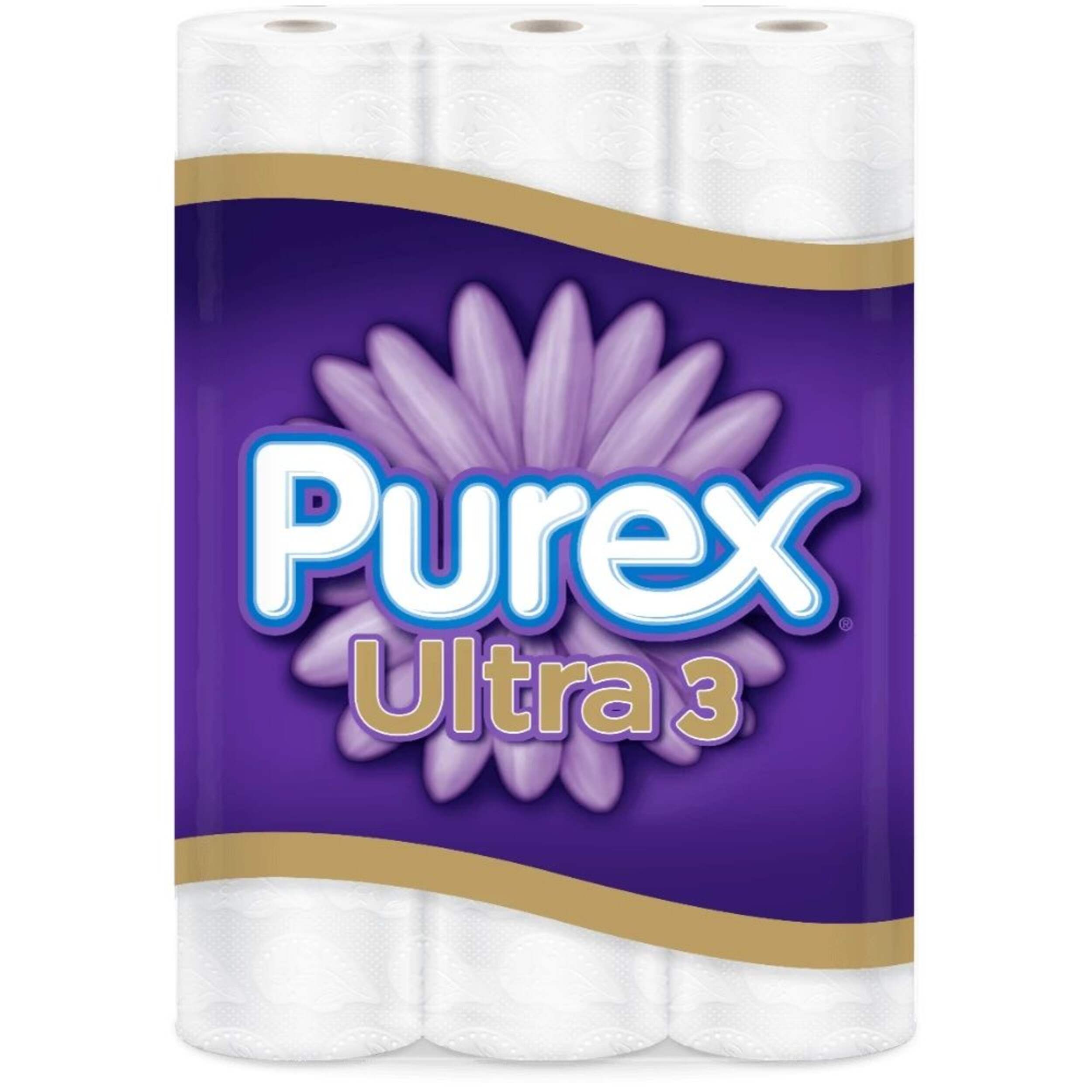 Purex Ultra 3-Ply Bathroom Tissue, 8 Triple Rolls = 24 Rolls Front_Flat