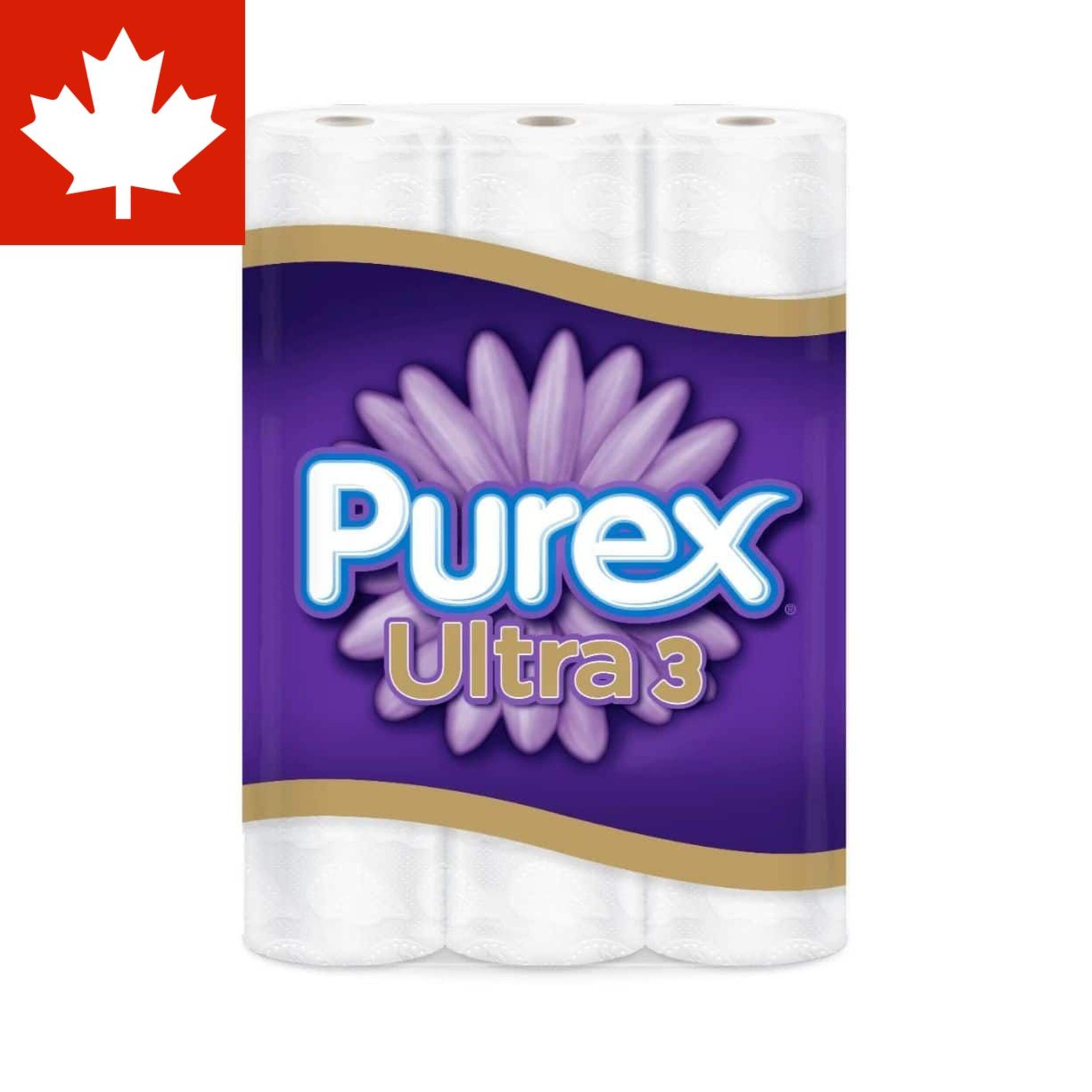 Purex Ultra 3-Ply Bathroom Tissue, 8 Triple Rolls = 24 Rolls Front_Flat