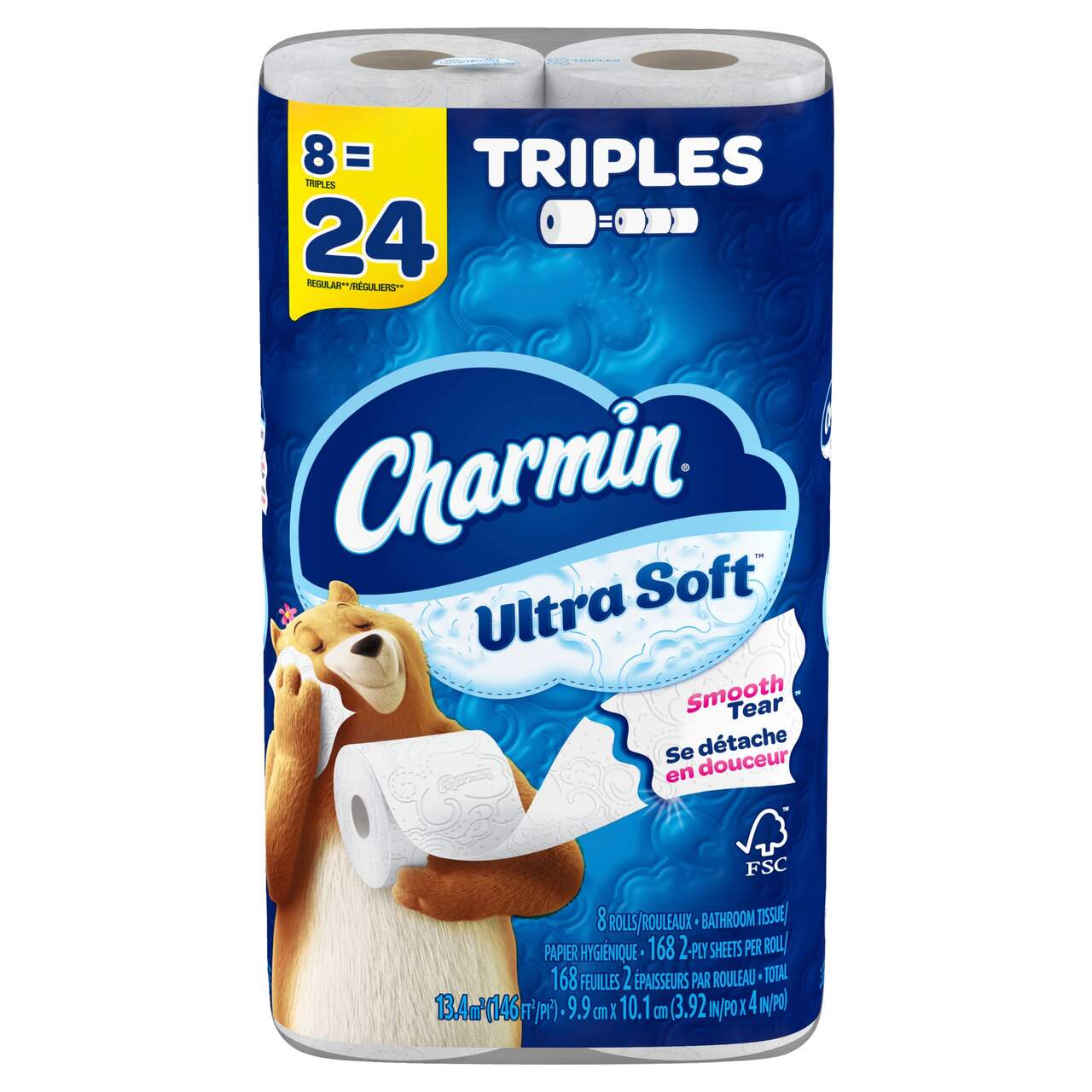 Charmin Ultra-Soft Triple Roll Bathroom Toilet Paper, 2-Ply, 8-pk