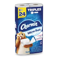 Charmin Ultra-Soft Triple Roll Bathroom Toilet Paper, 2-Ply, 8-pk Front_Elevated